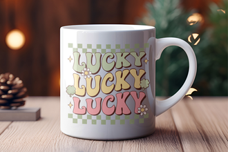 LUCKY Keramiktasse – Retro-inspiriertes Design – Geschenk für jeden Anlass – Vintage-Stil Tasse für Glücksmomente