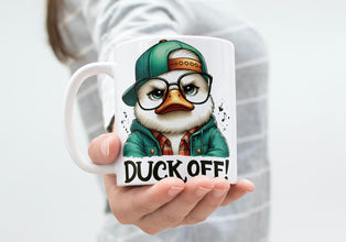 Lustige Ente Tasse – Duck Off Spruch Keramiktasse – Coole Geschenkidee für Kaffee- und Teeliebhaber