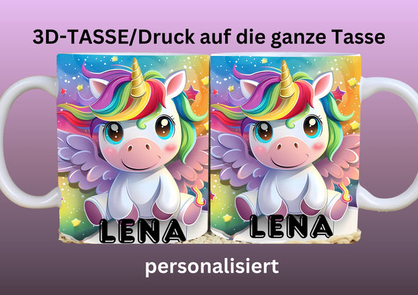 Einhorntasse, Geschenk für Kinder, Geburtstag, Personalisierbar mit deinem NAMEN, Tasse für Freunde, Familie