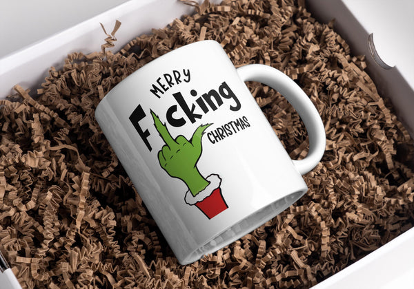 Merry Fucking Christmas Grinch Tasse - Lustige Weihnachtsgeschenkidee - Grinch Kaffeetasse - Originelle Tasse