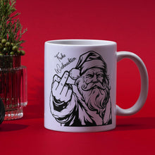 Lustige Weihnachtsmann Tasse – Frohe Weihnachten mit Mittelfinger – Witzige Geschenkidee für Weihnachten