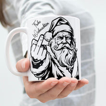 Lustige Weihnachtsmann Tasse – Frohe Weihnachten mit Mittelfinger – Witzige Geschenkidee für Weihnachten