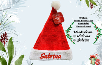 Weihnachtsmütze hochwertig, Gastgeschenk ,Weihnachtsgeschenk für Kollegen, personalisiert, Santa-Mütze,Weihnachtsfeier, Firmengeschenke