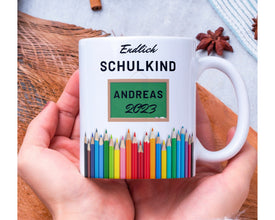 Endlich Schulkind Tasse - Spannende Tasse für den Start ins Abenteuer Schule! - Endlich Schule - Einschulung Geschenk - Schulkind Geschenk