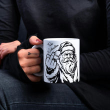 Lustige Weihnachtsmann Tasse – Frohe Weihnachten mit Mittelfinger – Witzige Geschenkidee für Weihnachten