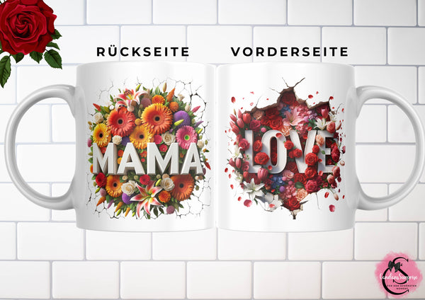 Tasse für MAMA, Muttertag, Geschenk für jeden Anlass, Love, Mama, beidseitiger Druck