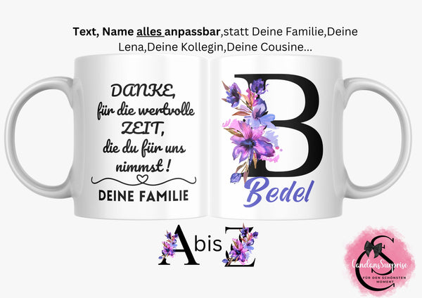Personalisierte Tasse, Einfach mal Danke sagen, mit WUNSCHTEXT und NAME, für alle Anlässe geeignet