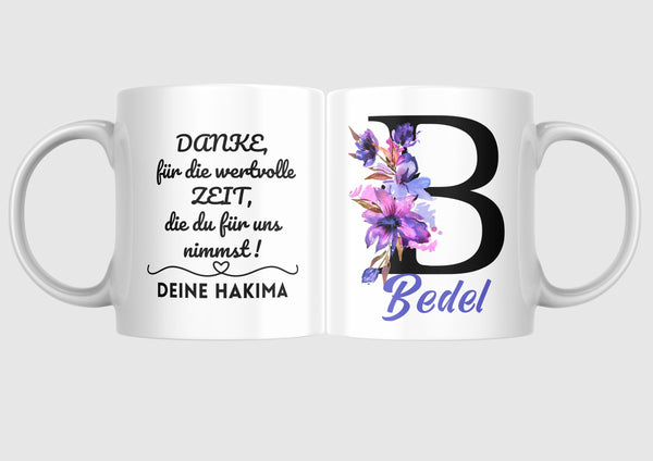 Personalisierte Tasse, Einfach mal Danke sagen, mit WUNSCHTEXT und NAME, für alle Anlässe geeignet
