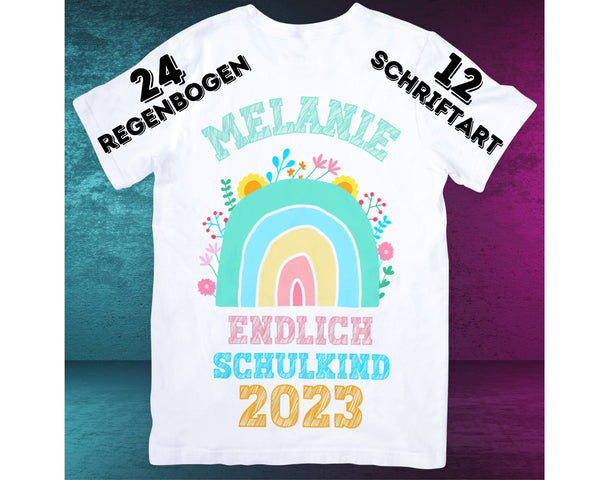 Endlich Schulkind Tshirt , Hallo Schule,  Schulkind, Einschulung Geschenk , Schulkind Geschenk