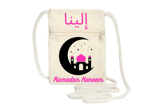 Bayram Kesesi mit Namen Eidbeutel, Eid Säckchen, Geldbeutel, Umhängetasche,Kinderbeutel Taschengeldbeutel, türkisch,arabisch,deutsch
