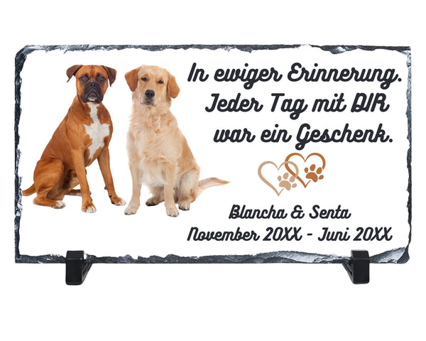 Gedenktafel mit Foto und Spruch, Trauergeschenk, personalisiertes Geschenk, Beerdigung, Schiefertafel, Naturprodukt, Beileidsgeschenk