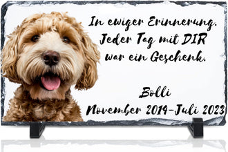 Gedenktafel mit Foto und Spruch, Trauergeschenk, personalisiertes Geschenk, Beerdigung, Schiefertafel, Naturprodukt, Beileidsgeschenk