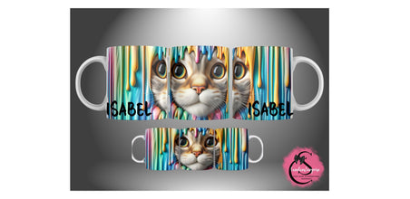 SUPERTOLLE 3D Katzen-Tasse, Personalisierbar mit deinem NAMEN, Tasse für Kollegen, Freunde, Familie, Ostern,Geburtstag