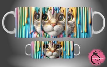 SUPERTOLLE 3D Katzen-Tasse, Personalisierbar mit deinem NAMEN, Tasse für Kollegen, Freunde, Familie, Ostern,Geburtstag