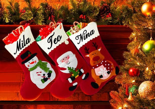 Weihnachtsstrümpfe mit NAME, GESCHENKSTRÜMPFE, Deko Nikolausstrumpf, weihnachtliche Geschenkestrümpfe für Freunde, Familie, Kollegen