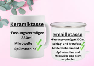 Tasse für die Erzieher, Geschenk für die Kollegin, Mama, Familie, Freunde, Kaffeetasse personalisiert, Emaille- und Keramiktasse