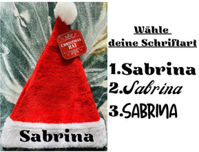 Weihnachtsmütze mit NAME, Weihnachtsgeschenke ,Weihnachtsgeschenk für Kollegen, personalisiert, Santa-Mütze,Weihnachtsfeier, Firmengeschenke