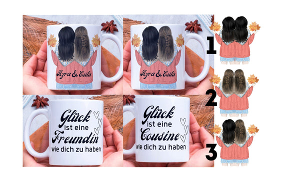 Personalisierte Beste Freundin oder Schwestern Tasse - Geschenk für Freundinnen, Kollegin, Schwester - Geburtstags- & Abschiedsgeschenke