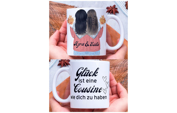 Personalisierte Beste Freundin oder Schwestern Tasse - Geschenk für Freundinnen, Kollegin, Schwester - Geburtstags- & Abschiedsgeschenke