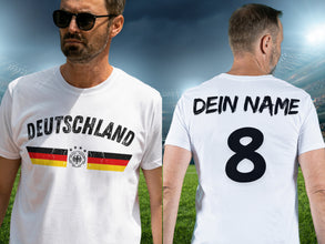 Personalisierte Deutschland Fan T-Shirt | Individueller Name und Nummer | Für die EM 2024 I Herren, Damen und Kinder I Europameisterschaft