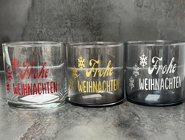 Kerzenglas, Dekoglas, Teelichthalter, Weihnachtsdeko, Geschenk, personalisiert, dein Wunschtext, dein Name