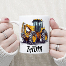 Bagger Kindertasse, Keramik Tasse Kinder, Tasse Kinder personalisiert, Kindertasse mit Namen,Keramik Tasse,