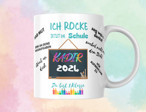 SCHULSTARTSET Tshirt mit NAMEN, ich ROCKE die Schule,Kita, Abschied Kindergarten, Schulanfang Geschenk,Schulkind,Einschulung,Gummizugmappe