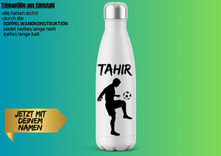 Trinkflasche personalisiert Ronldo, Fußballflasche, Thermoflasche, DOPPELWANDIG qualitativ,Edelstahl,mit deinem NAMEN