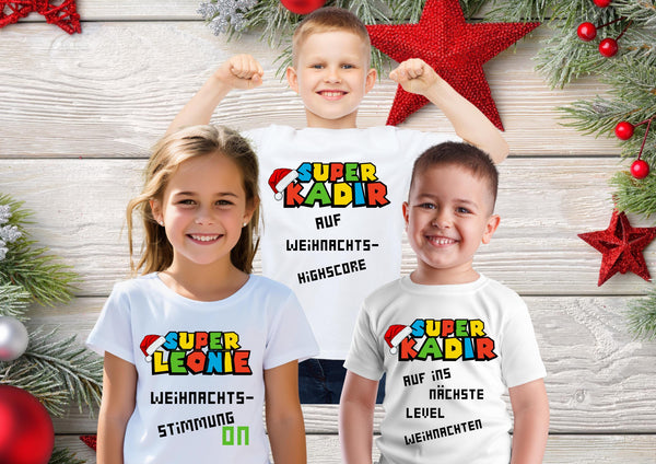 Weihnachten Tshirt, PERSONALISIERT, Geschenk zu Weihnachten, Tshirt für Kinder, Weihnachtsoutfit für jeden