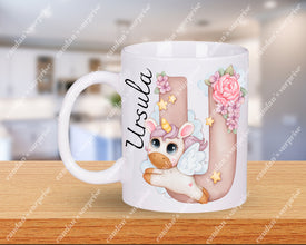 Personalisierte Buchstabe Tasse Unicorn Geschenke, Kaffee Tasse, Tasse personalisiert, Tasse mit Namen, Kaffee Tasse,Unicornmotiv Tasse