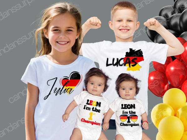 Deutschland TShirt für die ganze FAMILIE, EUROPAMEISTERSCHAFT, personalisiert, EM Tshirt Germany, mit deinem Namen