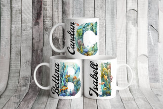 Personalisierte Buchstabe Tasse Geschenke, Kaffee Tasse, Tasse personalisiert, Tasse mit Namen, Kaffee Tasse,Fischmotiv Tasse