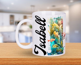 Personalisierte Buchstabe Tasse Geschenke, Kaffee Tasse, Tasse personalisiert, Tasse mit Namen, Kaffee Tasse,Fischmotiv Tasse