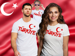 Türkei Tshirt Fan-T-Shirt - mit NAME und NUMMER - Herren, Damen, Kinder - In den Farben der türkischen Flagge
