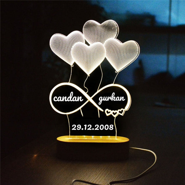 Nachtlampe LED I Personalisierte Tischlampe I Personalisierte Nachtlampe I Personalisierte Geschenk