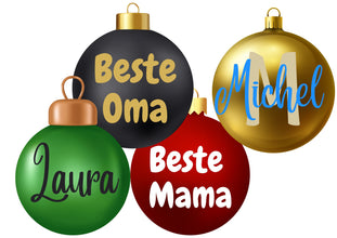 Weihnachtskugel, personalisierte Weihnachtskugeln, mit Wunschname, Wunschtext, Weihnachtsartikeln, Weihnachtsdeko mit Namen