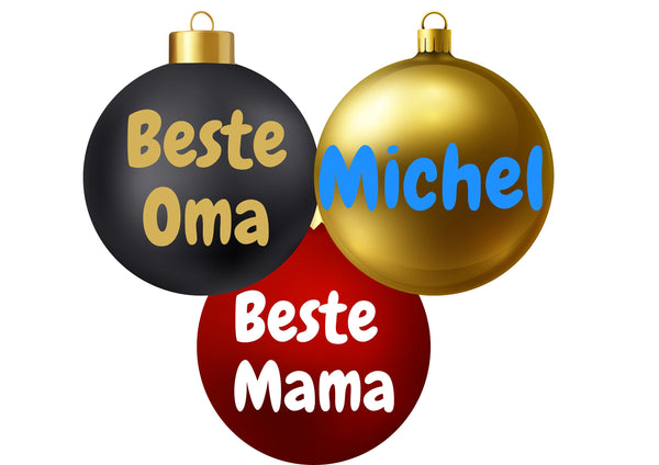 Weihnachtskugel, personalisierte Weihnachtskugeln, mit Wunschname, Wunschtext, Weihnachtsartikeln, Weihnachtsdeko mit Namen