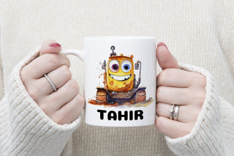 Bagger Kindertasse, Keramik Tasse Kinder, Tasse Kinder personalisiert, Kindertasse mit Namen,Keramik Tasse,