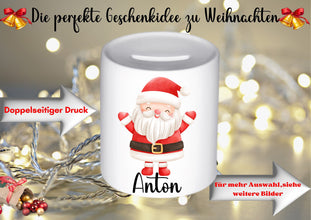 Weihnachtsgeschenk mit NAME, Sparschweinchen, WEIHNACHTSGESCHENK, Spardose Kind, Baby, Personalisierte Spardose, Taufe, Geschenk, Keramik