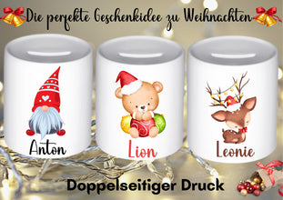 Weihnachtsgeschenk mit NAME, Sparschweinchen, WEIHNACHTSGESCHENK, Spardose Kind, Baby, Personalisierte Spardose, Taufe, Geschenk, Keramik