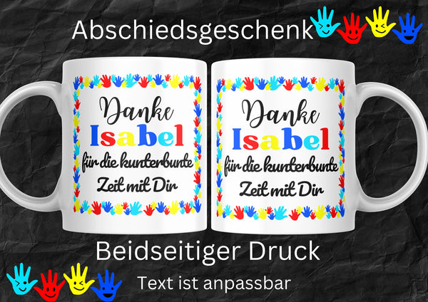 Erziehergeschenk Abschiedsgeschenk Tasse mit Namen Kindergarten Schulkind Einschulung - Erzieherinnen - Erzieherin - Lehrer - Lehrerin