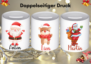 Weihnachtsgeschenk mit NAME, Sparschweinchen, WEIHNACHTSGESCHENK, Spardose Kind, Baby, Personalisierte Spardose, Taufe, Geschenk, Keramik