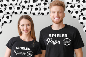 Fußball TShirt, mit NAMEN, MAMA, Papa Tshirt Fußball Team Geschenke, T-Shirt mit Spielernamen,mit RABATT bei Sammelbestellung