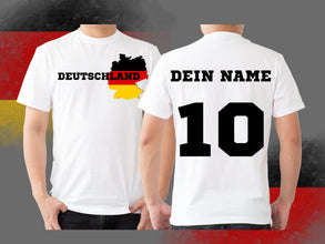 Deutschland Tshirt für Damen und Herren mit NAME und Spielernummer, stilvoll, Europameisterschaft