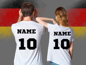 Deutschland Tshirt für Damen und Herren mit NAME und Spielernummer, stilvoll, Europameisterschaft