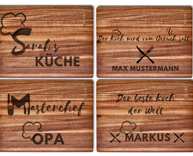 Großes Schneidebrett personalisiert, Gravur, Brett aus Akazie, Masterchef, der beste Koch, Geschenk für alle Anlässe, Geburtstag, Hochzeit