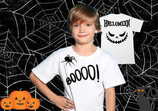 Halloween Shirt, Halloween Spinne, Halloweengeschenk für Mädchen und Jungen, Kindertshirt, Oktober Shirt