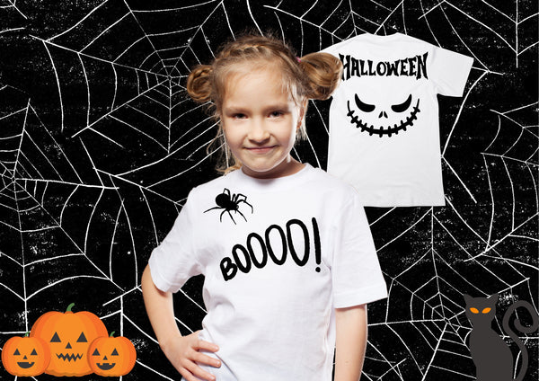 Halloween Shirt, Halloween Spinne, Halloweengeschenk für Mädchen und Jungen, Kindertshirt, Oktober Shirt