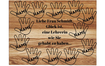 Abschiedsgeschenk I Personalisiertes Schneidebrett aus Holz I Erzieher, Lehrer, Rentner, Kollegen I Holzschneidebrett I Haus Geschenk