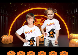 Halloween Shirt, Halloween Kürbis, Fledermaus mit NAME, PERSONALISIERUNG, Halloweengeschenk für Mädchen und Jungen, Kindertshirt